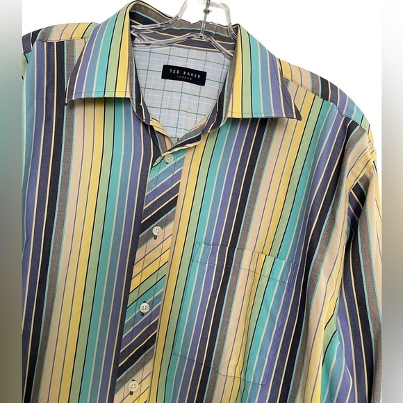 Ted Baker Multi Striped Long Sleeve Button Down - Picture 3 of 5